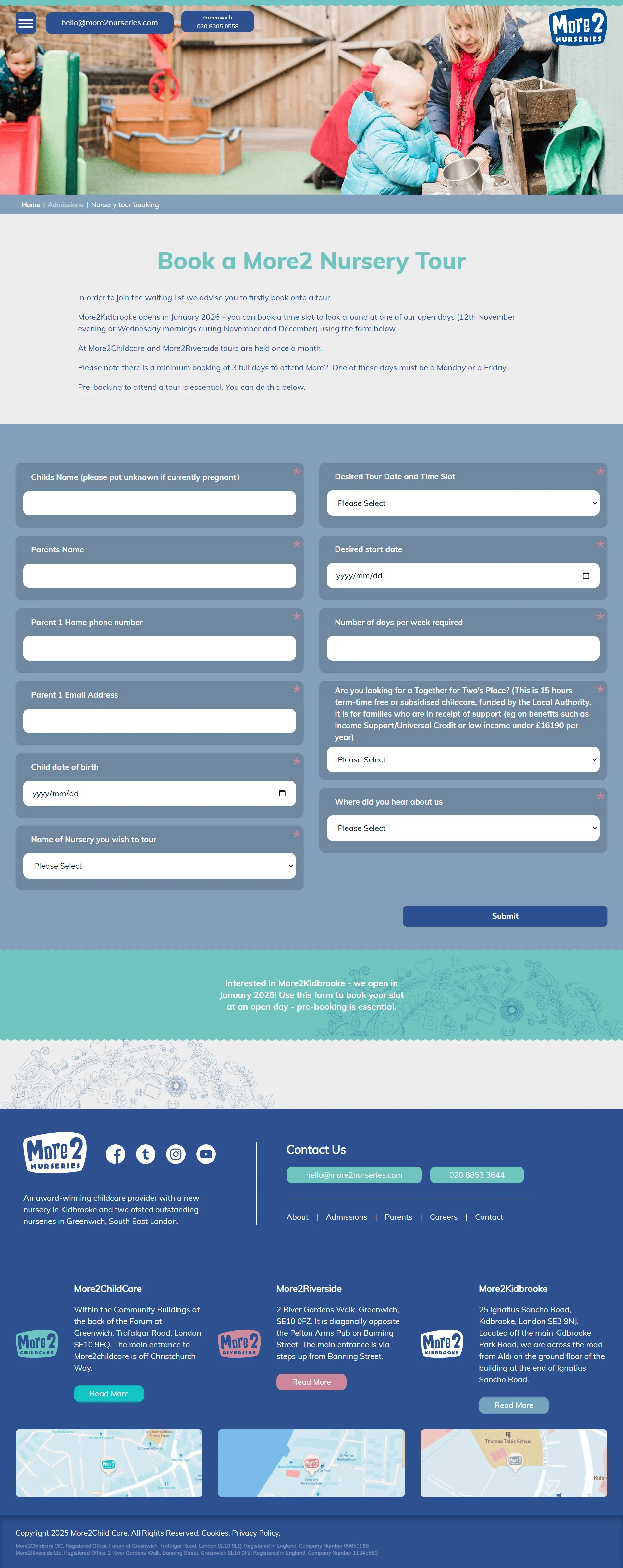 Nursery Tour Booking Form