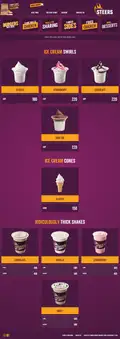 Steers Desserts Menu